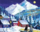 Josette Couillard, Soiree au Clair de Lune [By the Moon Light], acrylic on canvas