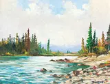 Duncan MacKinnon Crockford, Untitled - River in the Foothills