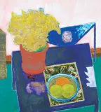 Norman Hugh Dallin, Plant and Fruit Bowl, 1991, oil on paper