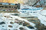 Thomas DeVany Forrestall, Untitled - Spring Creek Thaw, watercolour on paper