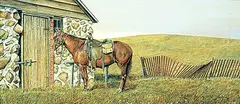 Leonard James Gibbs, Slim's Horse, 1970, oil on wood board