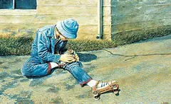 Leonard James Gibbs, Repairs, 1975, oil on wood board