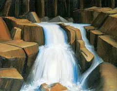 Untitled - Waterfall by Glenn Payan, oil on canvas, sold Nov 2018