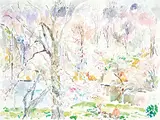 Catherine Perehudoff, Untitled - Pink Forest, 1987, watercolour on paper