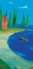 Island Vacation by Glenn Payan, 2009, oil on canvas, sold Nov 2018