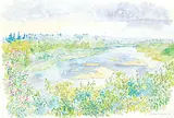 Catherine Perehudoff, Untitled - Lake View, 1982, watercolour on paper