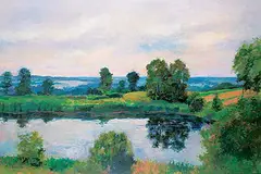 Joro Petkov, Untitled - Early Morning Pond, oil on canvas