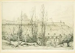 Robert Pilot, Quebec from Levis [No. 7], 1925, etching on paper