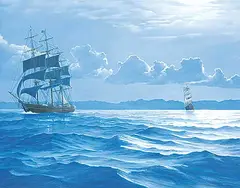 Ted Raftery, Moonlight off Cebu, 1998, oil on canvas
