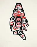 Bill Reid, Haida Dogfish #164/450, 1972, colour silkscreen on paper