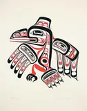 Bill Reid, Haida Raven #116/450, 1972, colour silkscreen on paper