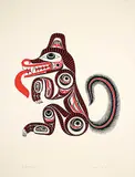 Bill Reid, Haida Wolf #100/195, 1979, colour silkscreen on paper