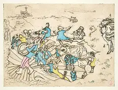Noboru Sawai, Parade #85/100, 1972, colour wood block and etching on paper