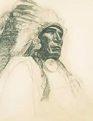 Ina D.D. Uhthoff, Untitled - Indian Days, 1942, charcoal on paper