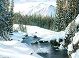 Mathew Wong, Deep Sleep Winter [Vermillion River, Kootenay Park BC], oil on canvas