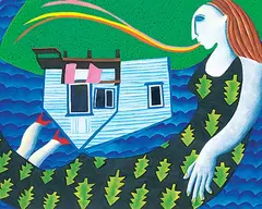 Jane Zednik, Untitled - Woman from Buck Lake, 1985, gouache on paper