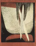 Wilfred Roy Roloff Beny, A Time to Build Up #Proof, 1947, colour etching on paper