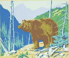 A. J. Casson, Untitled - Bear, colour silkscreen on paper