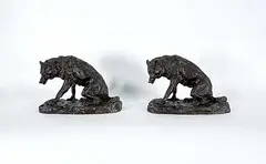 Charles - After Russell, Lone Wolf #28/50 and #32/50, bronze sculpture