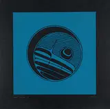 Robert Davidson, Moon [Green on Black] #220/364, 1976, silkscreen on paper