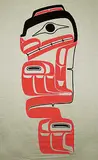 Robert Davidson, Untitled - Grizzly Bear Banner, colour silkscreen on linen
