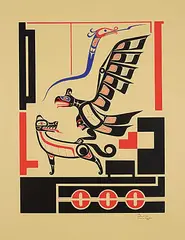 Ron Hamilton, Thunderbird and Wolf #49/75, colour silkscreen on paper