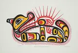 Tony Hunt, Kwa-Gulth Sea Otter with Sea Urchin #158/400, 1975, colour silkscreen on paper