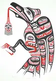Tony Hunt, Kwa-Gulth Hamatsa Raven #114/125, colour silkscreen on paper