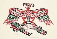 Tony Hunt, Kwa-Gulth Thunderbird Man, Killerwhale and Human #40/59, 1978, colour silkscreen on paper