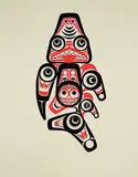 Bill Reid, Haida Dogfish #163/450, 1972, colour silkscreen on paper