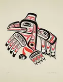 Bill Reid, Haida Raven #119/450, 1972, colour silkscreen on paper