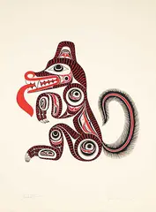 Bill Reid, Haida Wolf #101/195, 1979, colour silkscreen on paper