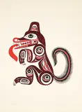 Bill Reid, Haida Wolf #101/195, 1979, colour silkscreen on paper