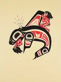 Clarence Wells, Killer Whale, Man and Woman #38/200, 1977, colour silkscreen on paper