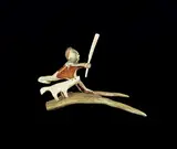 John G. Annanack, Untitled - Hunter and Wolf, 1979, bone and leather