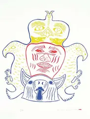 Thomassee Echalook, Composition #1/37, 1973, colour silkscreen on paper