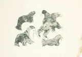 Egevadluq Ragee, Untitled - Four Figures #50/50, 1962, etching on paper