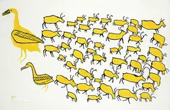 Luke Iksiktaaryuk, The Herd #31/40, 1972, colour stencil on paper