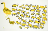 Luke Iksiktaaryuk, The Herd #31/40, 1972, colour stencil on paper