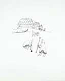 Elisapee Ishulutaq, Ice Fishing #7/49, 1972, stonecut on paper