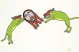 Janet Kigusiuq, A Frightened Spirit #20/50, 1973, colour stonecut and stencil on paper