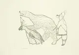 Iyola Kingwatsiak, Bear Hunt #25/50, 1963, etching on paper