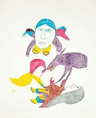 Dream #45/50 by Myra Kukiiyaut, 1971, colour stencil on paper, sold Sep 2018