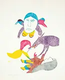Myra Kukiiyaut, Dream #45/50, 1971, colour stencil on paper