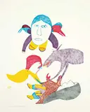 Myra Kukiiyaut, Dream #44/50, 1971, colour stencil on paper