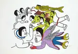 Victoria Mamnguqsualuk, The Shaman's Power Beings #48/50, 1973, colour stonecut on paper