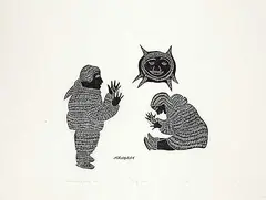 Agnes Nanogak, String Game #4/50, 1975, stonecut on paper