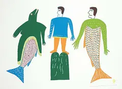 Jessie Oonark, Lake Spirits Laughing at a Stranded Man #34/50, 1976, colour silkscreen on paper