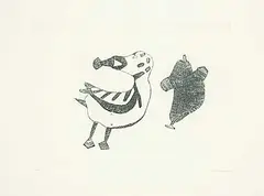 Pitseolak Ashoona, Untitled - Bird and Object #43/50, 1962, etching on paper