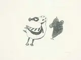 Pitseolak Ashoona, Untitled - Bird and Object #43/50, 1962, etching on paper